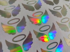18 X Angel Wings. Baby, Love, Memorial Vinyl Decal Stickers. Glass Holographic