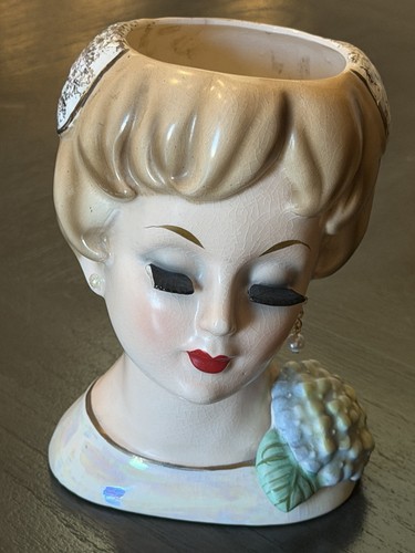 Vintage ucagco head vase lady - head,
