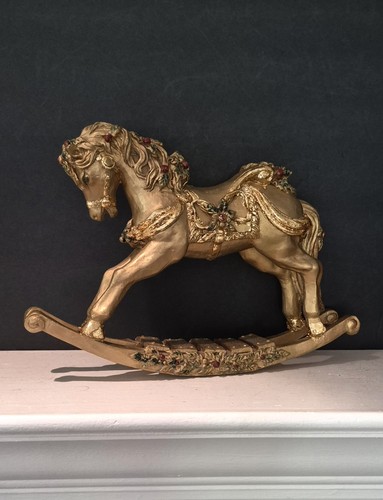 Decorative rocking horse - rocking, gold