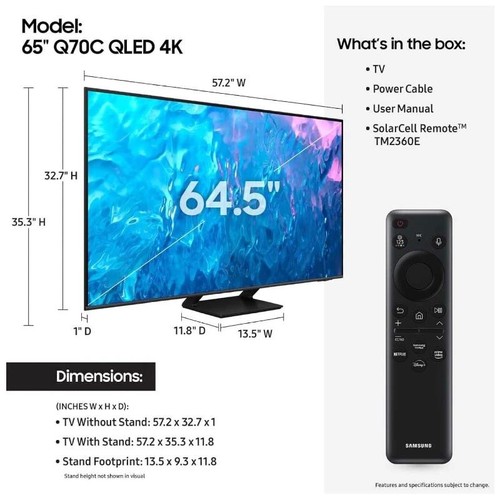Samsung qn65q70cdfxza q70c - samsung, 65"