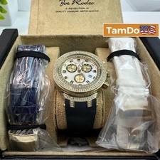 Joe Rodeo $3336 Master JJM83 4.75ct Diamond Men's Watch Black Steel Chronograph