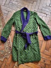 Vintage 50s/60s Lloyd Polka Dot Dressing Gown Blended Wool Robe S/M