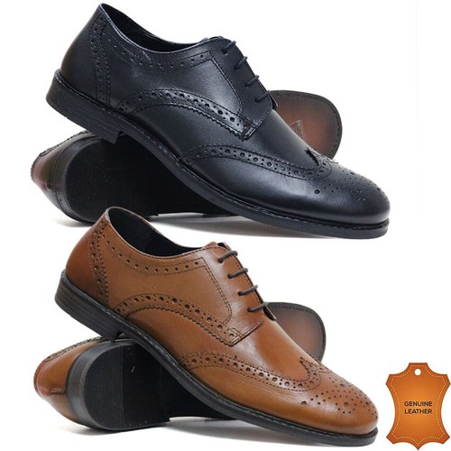 Mens leather brogues smart - mens,