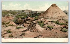 Pyramid North Dakota~Man on Horseback Next to Pyramid Shaped Hill~c1910