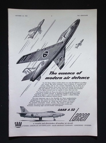 Original 1953 advert - advert, saab