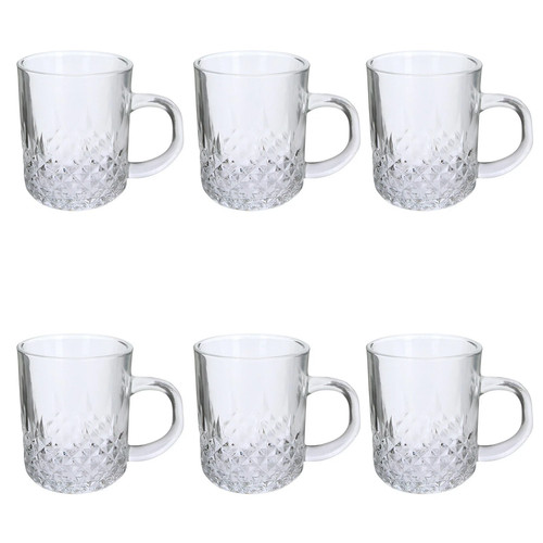 Coffee mugs clear glass - 6, x