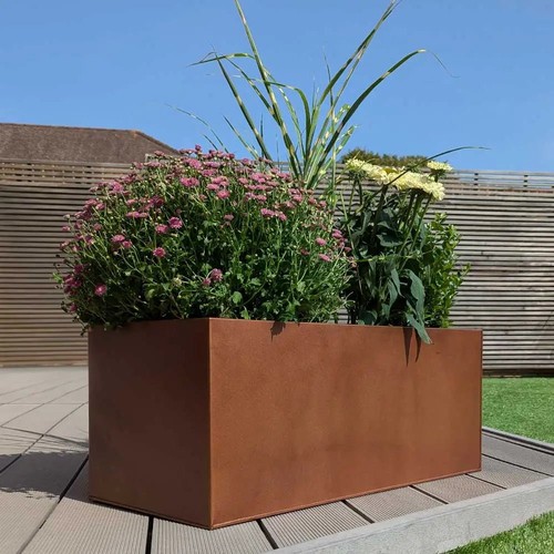 Zinc galvanised trough - galvanised, planter