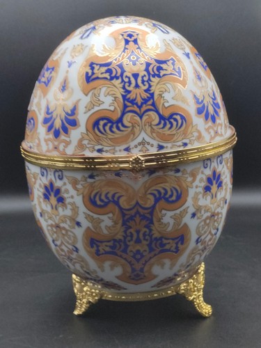 Vintage porcelain egg trinket - vintage,
