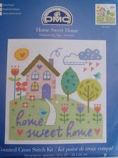 NEW, UNOPENED, LARGER, DMC, CROSS STITCH KIT 'HOME SWEET HOME'.