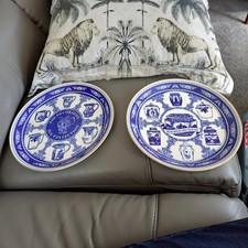 Ringtons The Decorative  Caddy And Jug Collection Plates Blue & White 1992 