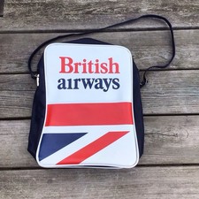 Vintage Retro 1970's British Airways Vinyl Flight Shoulder Bag