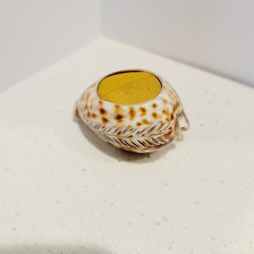 Vintage carved shell pin - shell,