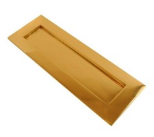 Heavy Sprung Solid Brass Letter Box Postal Plate Cover Victorian Brass or Chrome