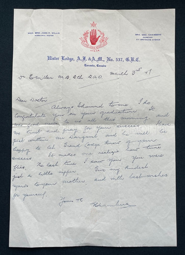 1947 freemasonry letter ulster - 1947,