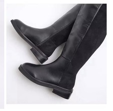 River Island Knee High Boots Long Brand New UK 5 Women’s Black Suede RRP £80