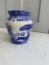Spode Blue Italian Vase 12cm Tall Perfect Condition