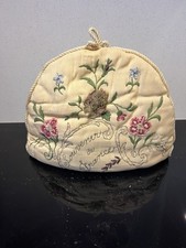 vintage French embroidered tea