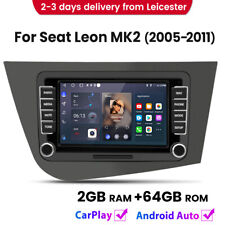 2+64GB Android13 Apple Carplay Car Radio GPS SAT NAV For Seat Leon MK2 2005-2011