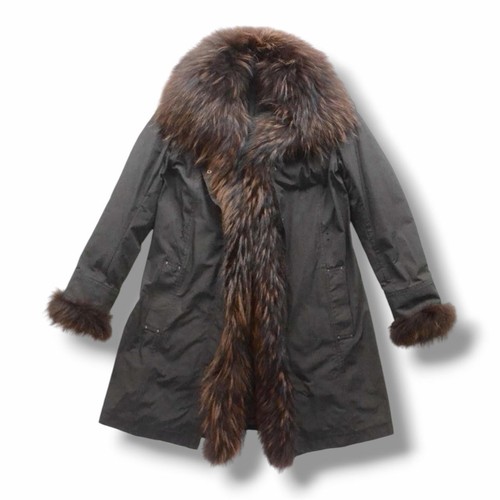 Black real racoon - real, fur