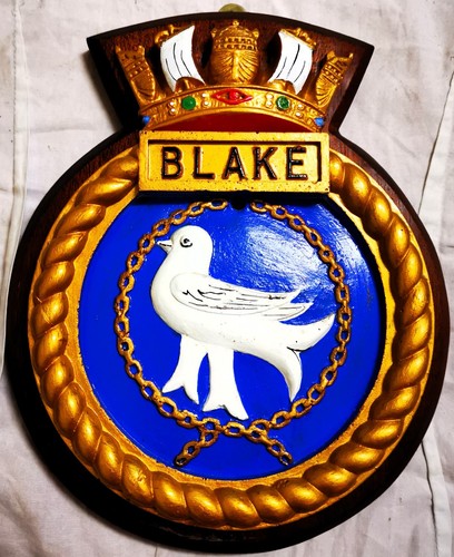 Hms blake ship crest plaque - blake,