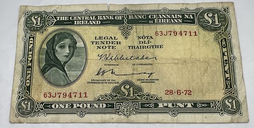 1972 irish one pound - irish,