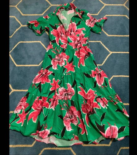 Zara green red bright - zara, floral