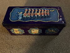 RARE ORIGINAL 1970s CADBURYS FINGERS BISCUIT TIN TEDDY ROCKING HORSE TOY SOLDIER