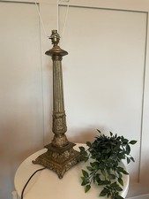 Vintage Edwardian Neoclassical Brass Lamp Regency Vibe Corinthian Column