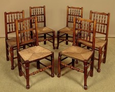 Antique Set of Six Spindleback Dining Chairs c.1810