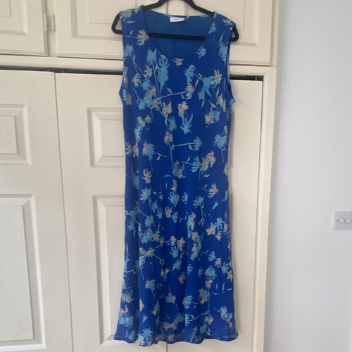 Adini blue floral chiffon - floral,