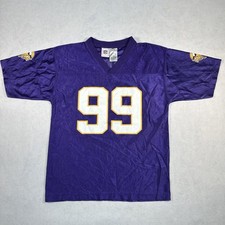 NFL Team Minnesota Vikings Jersey Youth Large #99 HOVAN Purple Shirt Vintage