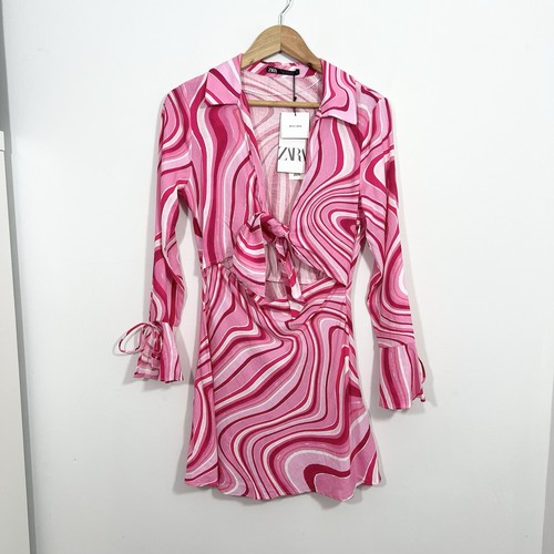 Zara pink linen mix retro - retro, mini
