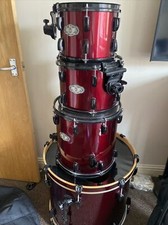 Pearl Vision/Export Drum Kit In Wine Red & Black - Shell Pack (used)