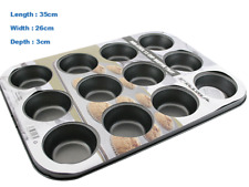 Muffin Cupcakes Tray Non Stick Cake Baking Cupcake Tray Rectangle Prima 12 cups