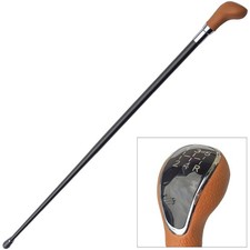 Manual Gearshift Wooden Cane