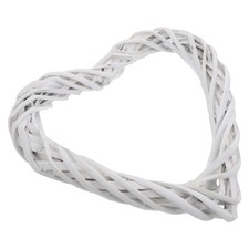 Wicker Heart Wreath White