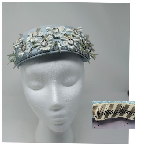 Vintage blue floral pill - floral, box