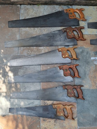 Job lot antique saws x5 - 9,
