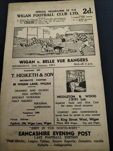 Vintage rugby league programme - rugby,