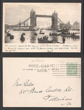 Tower Bridge Opening Hildesheimer Postcard. Posted 1906