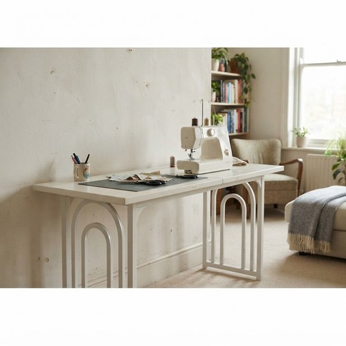 White modern dining table - dining,
