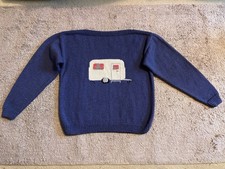 One of a kind Handmade Knitted Caravan lovers Jumper, made with Luxury Yarn