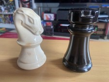 Rare Carlton Ware Chess Piece Salt And Pepper Shakers 