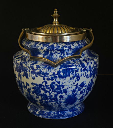 Vintage blue white biscuit - &,
