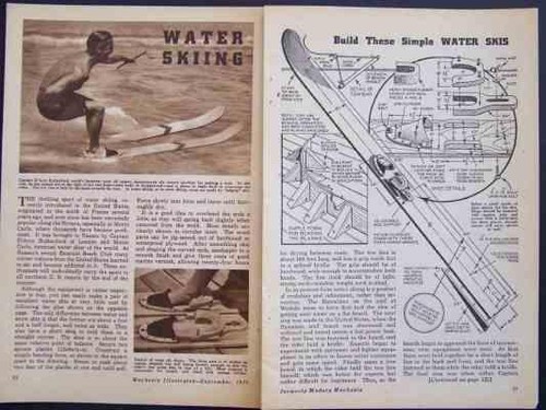 Wooden water ski skis 1939 - wooden,
