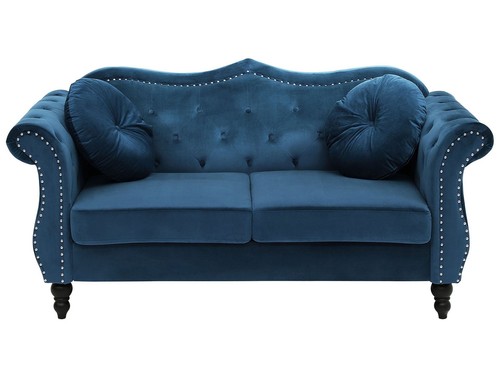 Seater velvet sofa navy - 2,