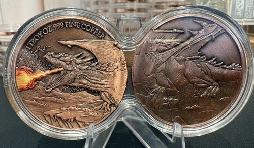 2oz 999 fine copper dragon - fine,