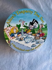 ALICE'S TEAPARTY TEA SET, CARDEW DESIGN 2010,  SET OF 5 CUPS (3 OZ) & SAUCERS