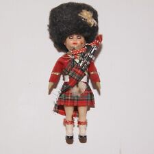 Vintage Scots Guards Pipers Bag Pipes Souvenir Dolls Sleepy Eyed