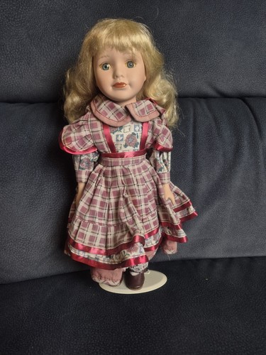 Vintage porcelain doll with - porcelain,